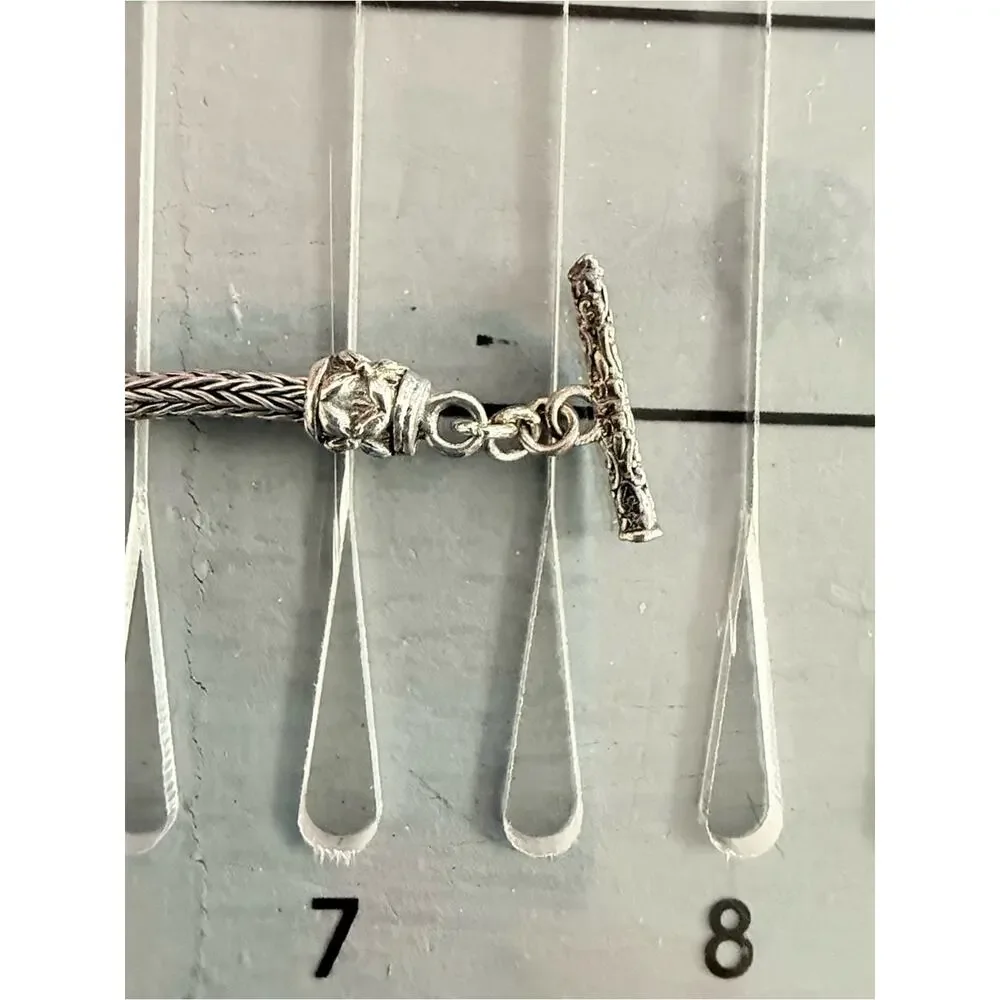 925 Sterling Silver Bali Style Toggle Bracelet NEW